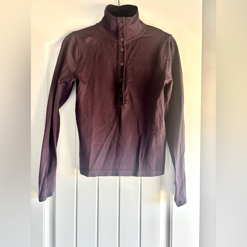 Athleta Deep Purple Ribbed Top - Picture 5 of 10